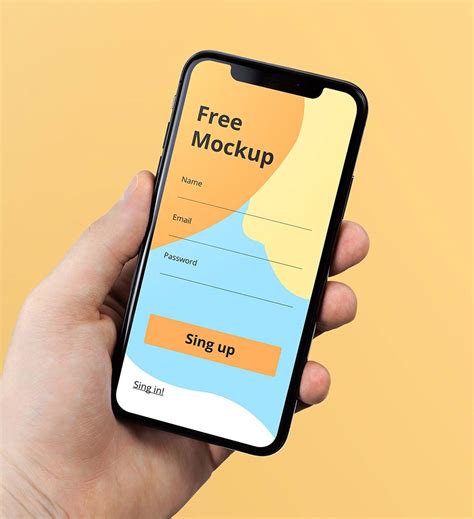Hand Phone Mockup&nbsp;Free