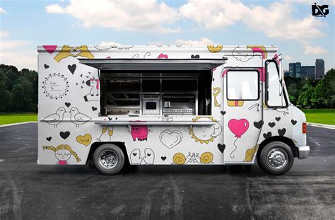 Food Truck Psd Mockup Free
