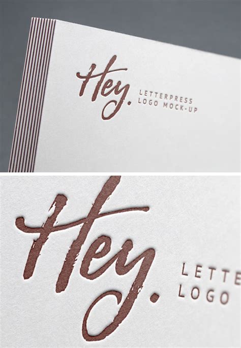 Letterpress Logo Mockup Psd Free